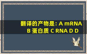 翻译的产物是: A mRNA B 蛋白质 C RNA D DNA